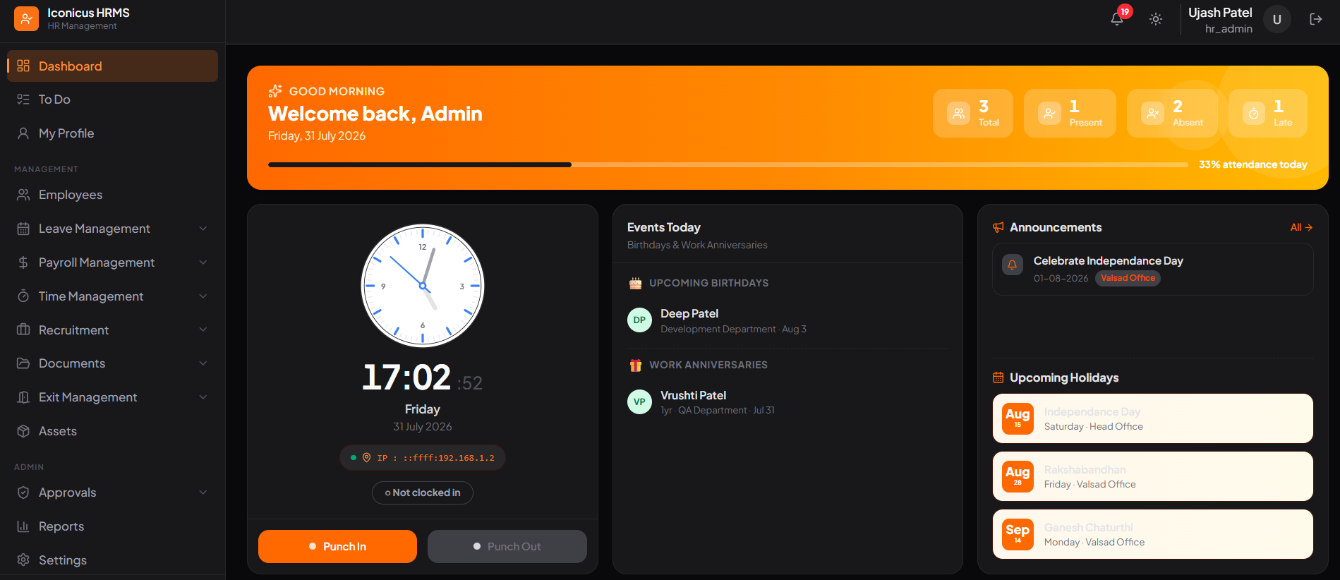 hrms dashboard